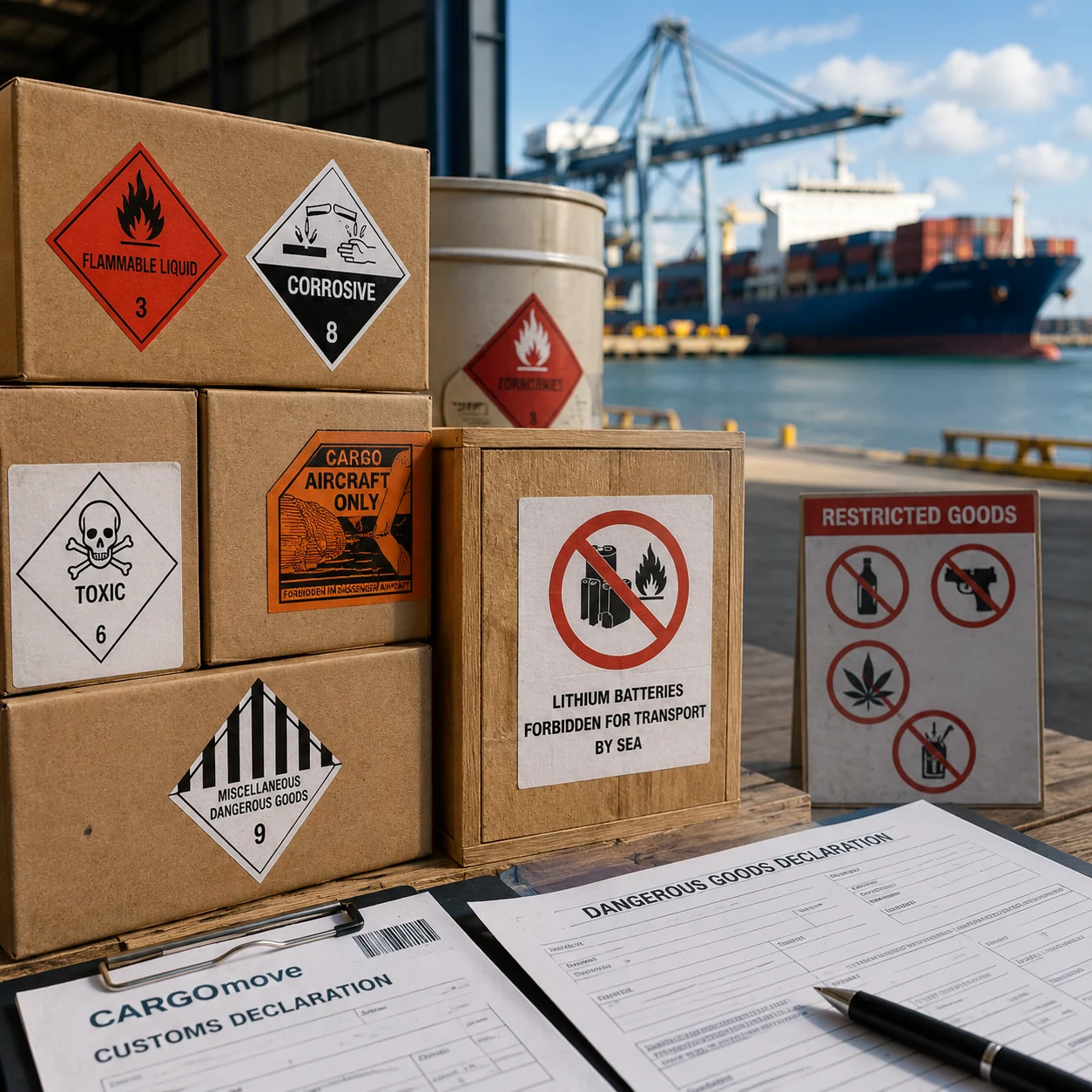 6. Transport de marchandises pour les professionnels - Quelles marchandises sont interdites ou réglementées pour un transport maritime